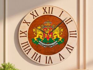 Стенен часовник герба на република България