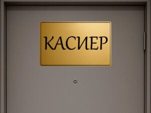 табела за кабинет касиер от златист абс