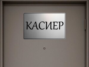 табела за кабинет касиер от сребрист абс