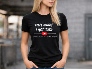 дамска черна тениска i watched a youtube video дизайн