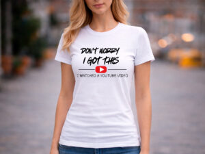 дамска бяла тениска i watched a youtube video дизайн