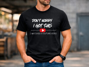 мъжка черна тениска i watched a youtube video дизайн