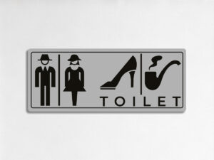 Табела TOILET от ABS с UV печат и пиктограми за мъже и жени