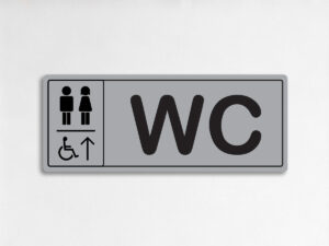 указателна табела за тоалетна с достъп за хора с увреждания