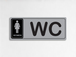 табела WC от ABS с черно-бял дизайн и UV печат