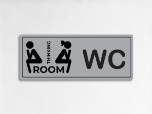 забавна табела WC Thinking Room с пиктограми за мъже и жени