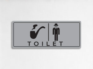 Табела за санитарен възел с UV печат и стилни символи